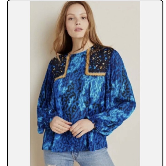 Anthropologie blank size S Miranda peasant blouse - Picture 2 of 4